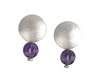 Ohrhänger aus Silber mit gravierten Amethystkugeln
